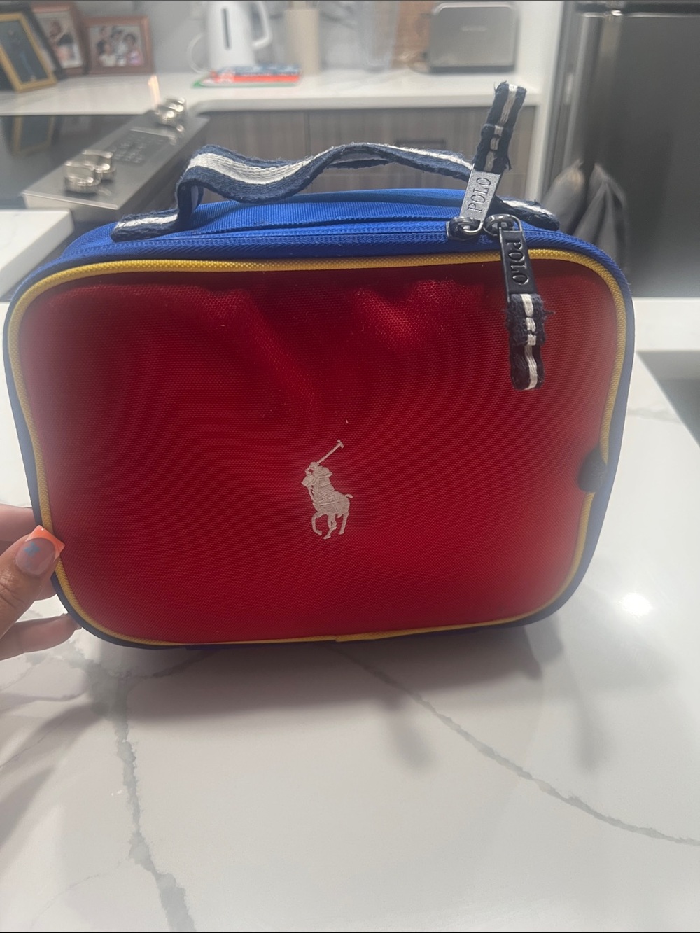Polo by Ralph Lauren Red lunch Bag with Blue Trim